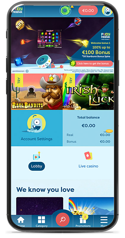 PlayFrank Casino Mobile