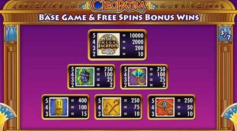 Cleopatra slot free spins